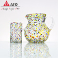 Confetti Blown Glass Pitcher Mexico